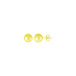 14k Yellow Gold Ball Earrings with Faceted Texture(7mm)