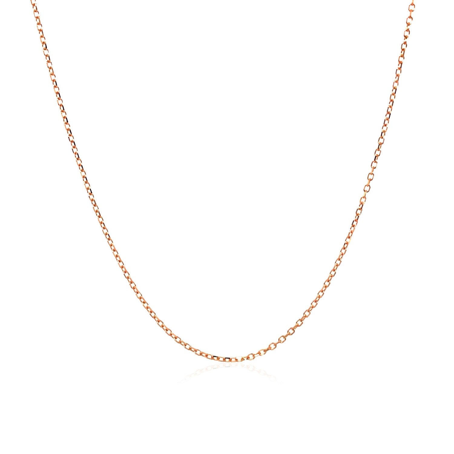 14k Pink Gold Diamond Cut Cable Link Chain (0.87 mm)