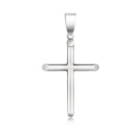 14k White Gold Slim Cross with Tapered Ends Pendant
