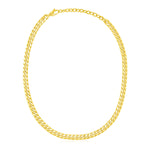 14k Yellow Gold Cuban Chain Choker Necklace