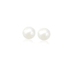 14k Yellow Gold Freshwater Cultured White Pearl Stud Earrings (6mm)