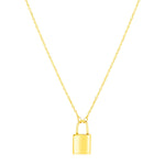14k Yellow Gold Padlock Necklace