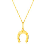 14K Yellow Gold Necklace with Horseshoe