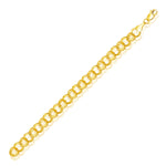 14k Yellow Gold Solid Double Link Charm Bracelet (7.00 mm)