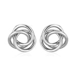 Polished Open Love Knot Earrings in Sterling Silver