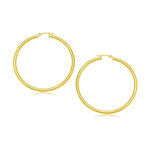 14k Yellow Gold Polished Hoop Earrings (3x30mm)