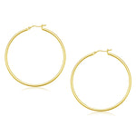 14k Yellow Gold Polished Hoop Earrings (2x45mm)