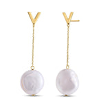 14k Yellow Gold Tesoro Pearl Drop Earrings