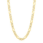 14K Yellow Gold Solid Pave Figaro Chain (5.90 mm)