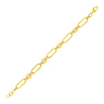 14k Yellow Gold Bracelet with Polished Rectangular Oval Links (8.20 mm)