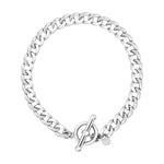 Sterling Silver Polished Wide Link Toggle Bracelet (6.00 mm)