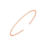 14k Rose Gold High Polish Bead Cuff Bangle (2.00 mm)