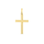 14k Yellow Gold High Polish Ribber Cross Pendant