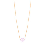 14k Rose Gold Pearl Solitaire Necklace
