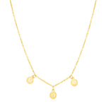 14k Yellow Gold Mom Necklace with Circle Drops