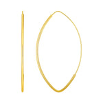 14k Yellow Gold Polished Long Marquise Motif Earrings
