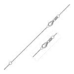 Double Extendable Diamond Cut Cable Chain in White Gold (0.87 mm)