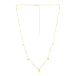 14k Yellow Gold High Polish Beaded Stations Necklace