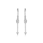 Sterling Silver Polished and Textured Arrow Earrings