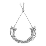 Adjustable Multi Chain Bracelet in Sterling Silver (15.00 mm)