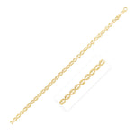 14k Yellow Gold High Polish Textured Puffed Oval Link Bracelet  (3.80 mm)