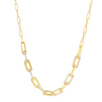 Two Tone Pallina Paperclip Necklace in 14K Gold