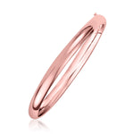 14k Rose Gold Fancy Shiny Dome Bangle (5.00 mm)