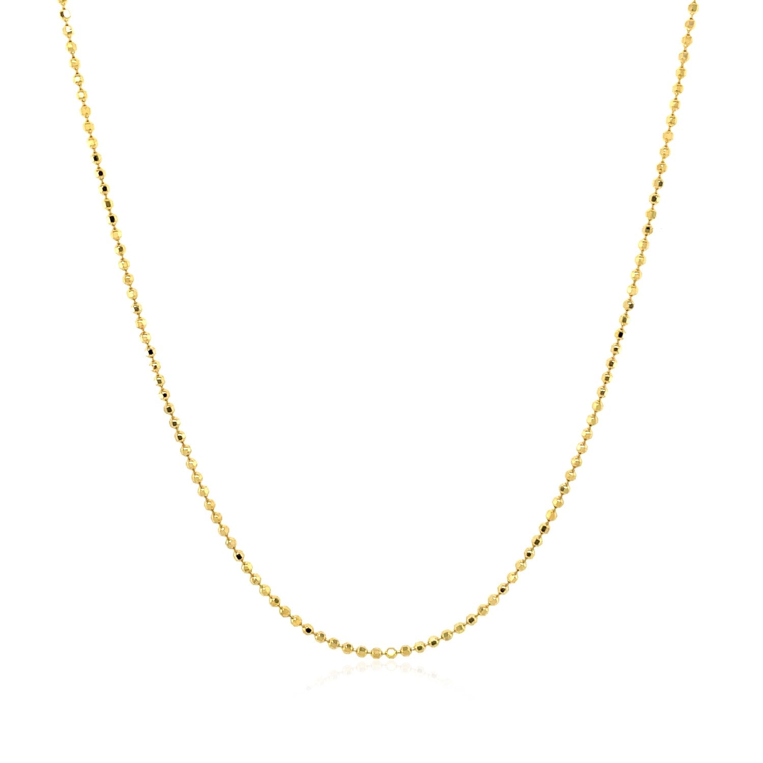 14k Yellow Gold Diamond Cut Bead Chain (0.90 mm)