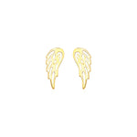 14k Yellow Gold Polished Wing Post Earrings