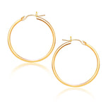 10k Yellow Gold Polished Hoop Earrings (1.5x25mm)