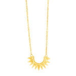14k Yellow Gold Polished Sunburst Necklace