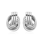 Polished Love Knot Earrings with Interlocking Rings in Sterling Silver(15mm)