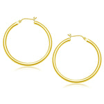 10k Yellow Gold Polished Hoop Earrings (3x40mm)