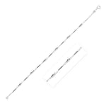 Sterling Silver Anklet with Polished Bars and Beads