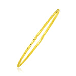 14k Yellow Gold Thin Twisted Shiny Bangle (2.50 mm)