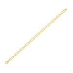14k Yellow Gold 7 1/4 inch Bombay Paperclip Chain Bracelet (4.60 mm)