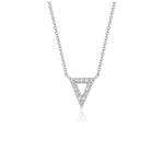 Diamond Inverted Triangle Pendant in 14k White Gold