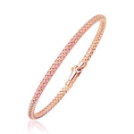 14k Rose Gold Fancy Weave Motif Bangle (3.40 mm)