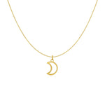 14k Yellow Gold Necklace with Moon
