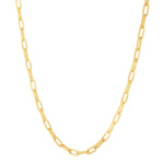14k Yellow Gold Diamante Paperclip Chain Necklace (4.00 mm)