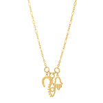 Drop Necklace with Lucky Charms in 14K Yellow Gold