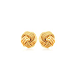 10k Yellow Gold Love Knot with Ridge Texture Earrings