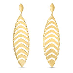14k Yellow Gold Drop Leaf Earrings