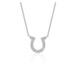 14k White Gold Horseshoe Design Diamond Pendant