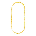 14k Yellow Gold Mens Paperclip Chain Necklace