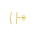 14k Yellow Gold Curve Climber Post Earrings
