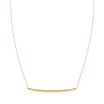 14k Yellow Gold Thin Textured Bar Necklace