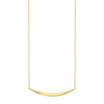 14k Yellow Gold Necklace with Polished Curved Bar Pendant