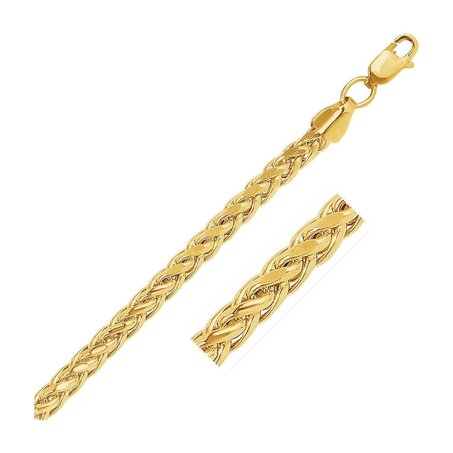 14k Yellow Gold Diamond Cut Round Franco Chain (5.30 mm)