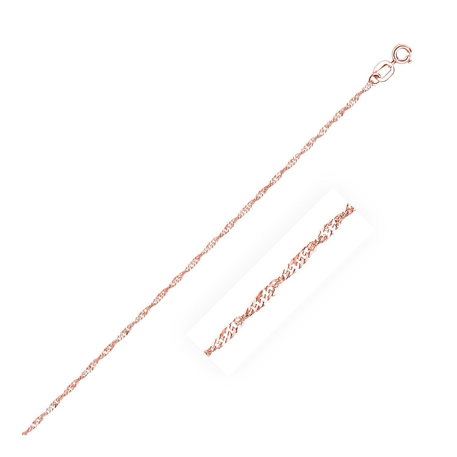 14k Rose Gold Singapore Chain (1.10 mm)